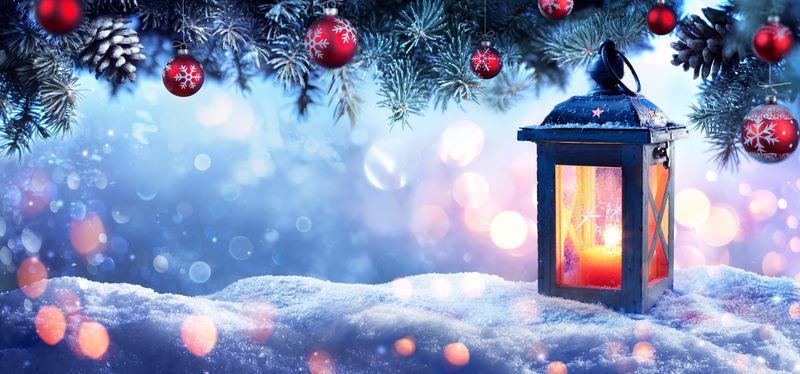 圣诞彩灯-圣诞和新年背景-冬季