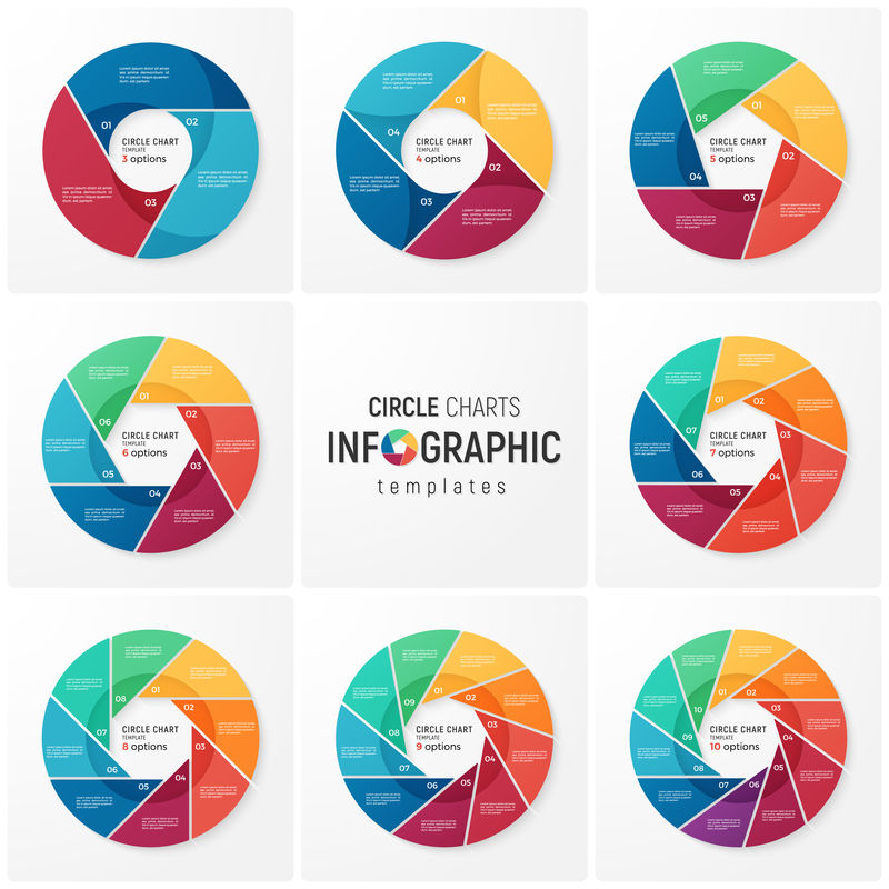 用于数据可视化的矢量圆图信息图形模板