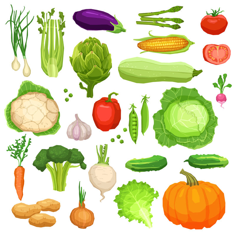 平板新鲜蔬菜、健康素食系列