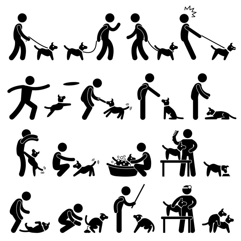 人犬训练玩宠物棒图形象形图标