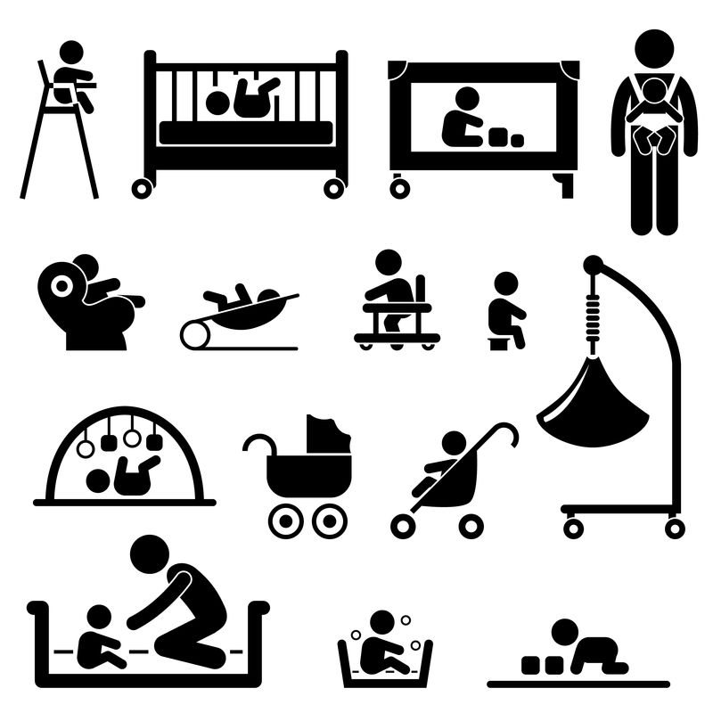 婴童新生幼儿设备贴图形象形图标