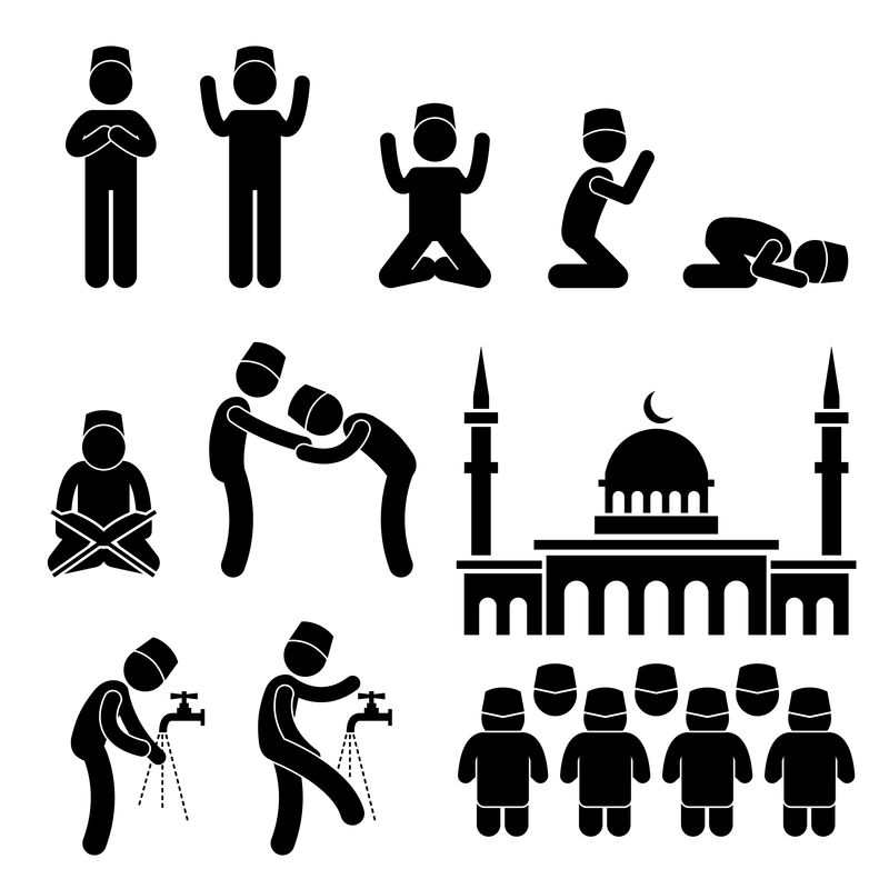 教穆斯林宗教文化传统棍形象形图标