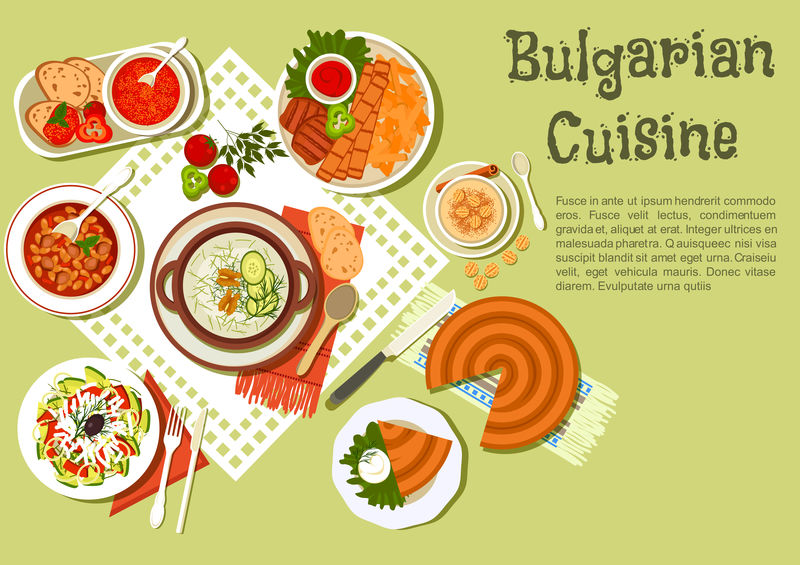 保加利亚美食的节日菜单图标