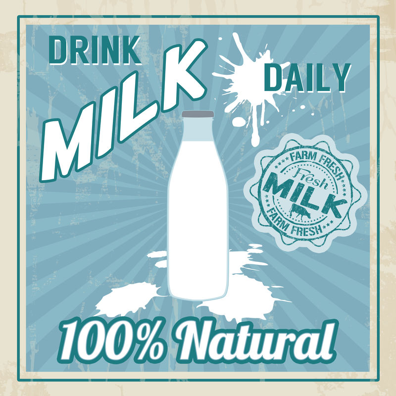 复古牛奶海报