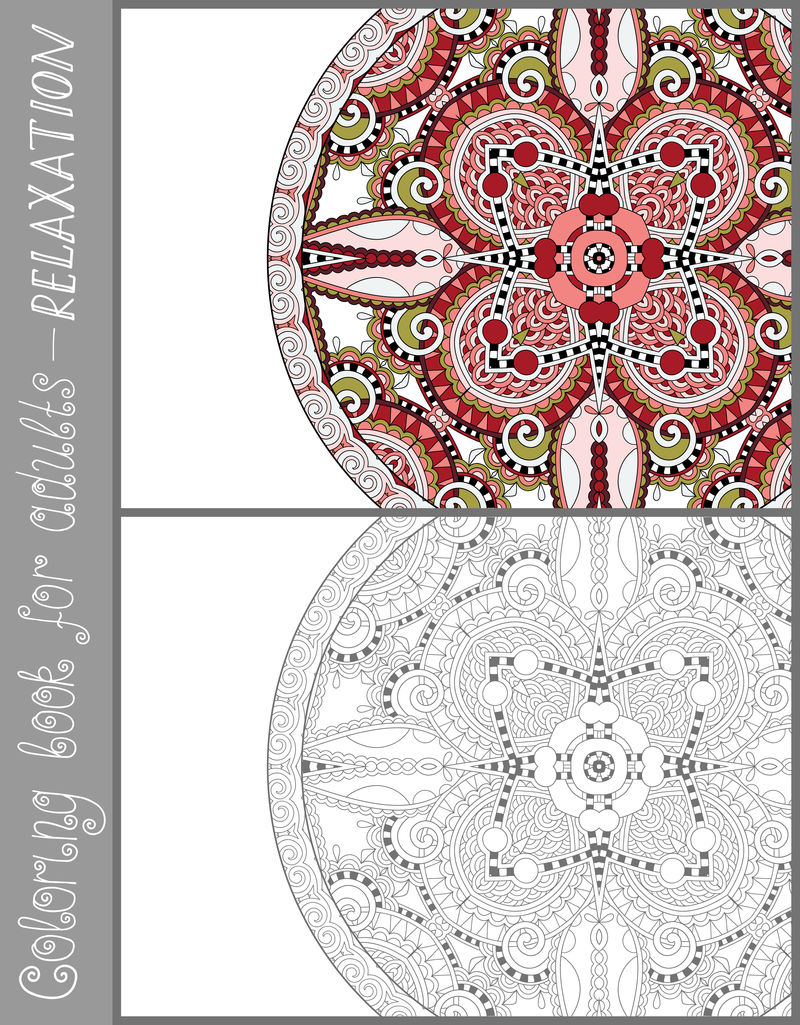 成人彩色书页.花佩斯利图案