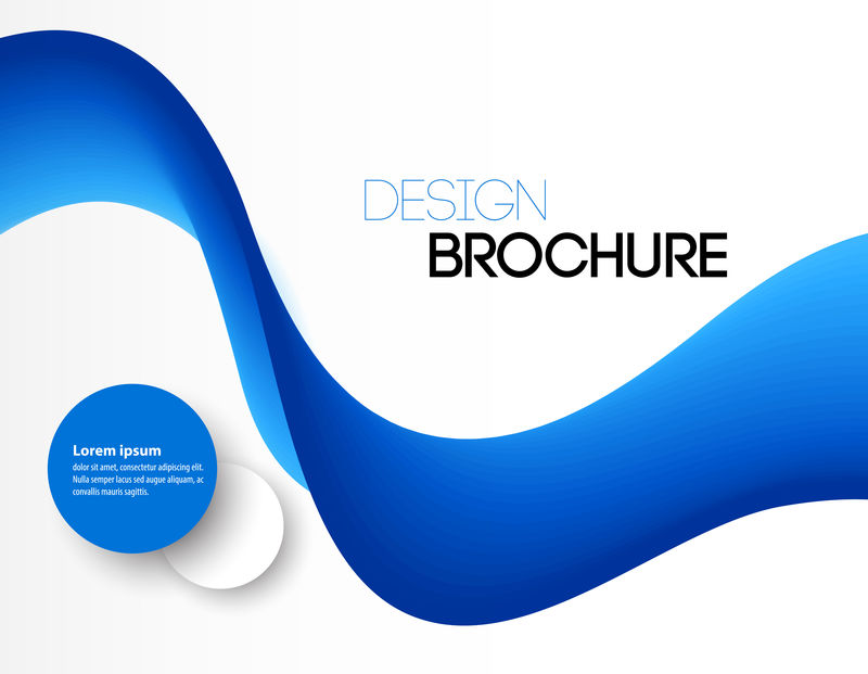 抽象的蓝色波浪线-多彩的蓝色波浪背景-宣传册或网站设计