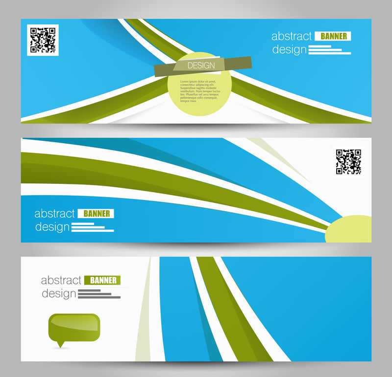 横幅模板-背景：设计-商业-教育-广告-蓝色和绿色-矢量插图