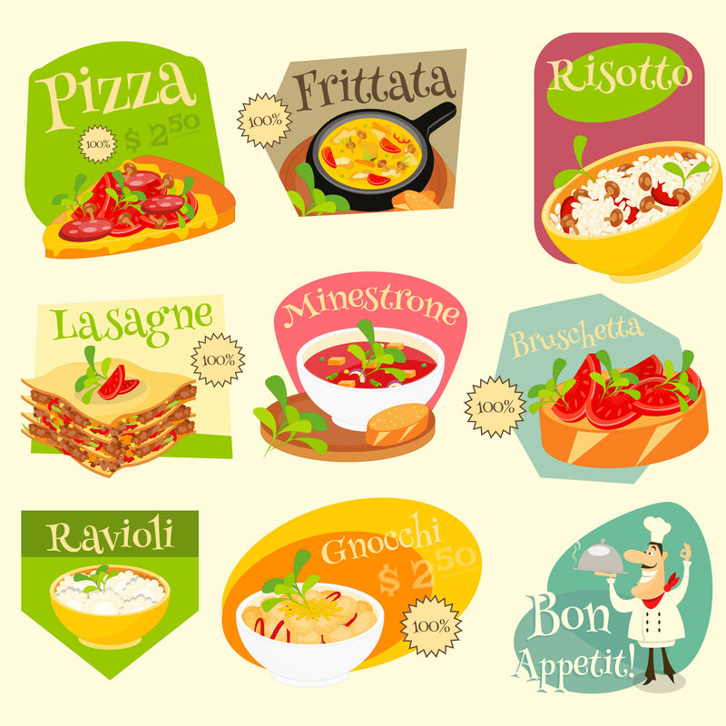 意大利食品标签套装