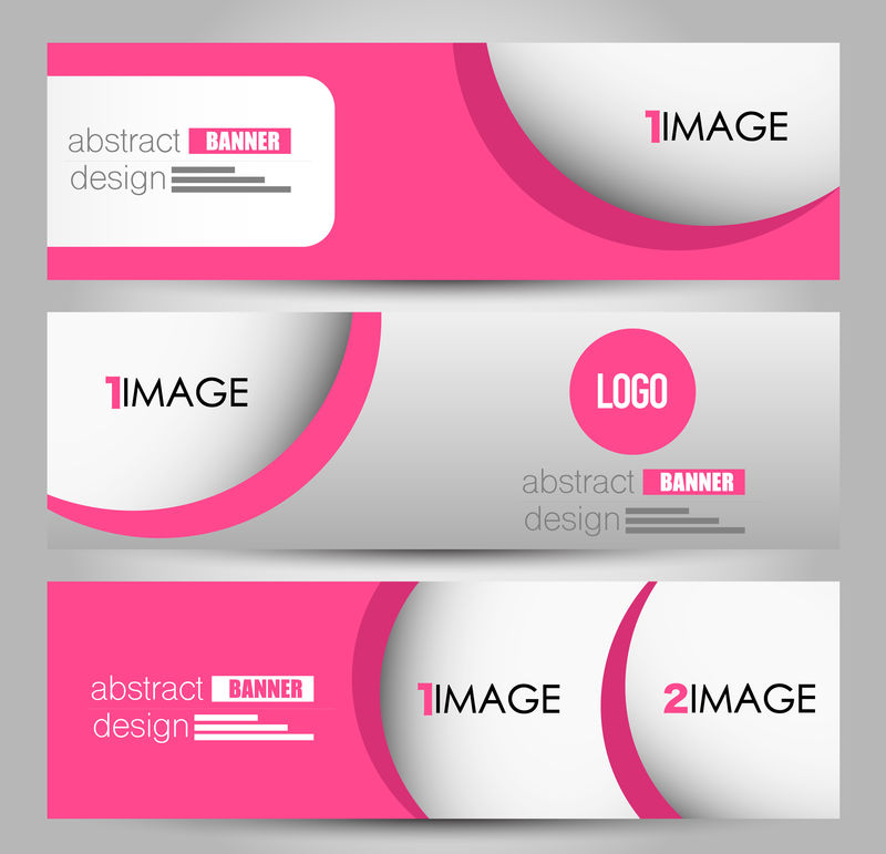 横幅模板-背景：设计-商业-教育-广告-粉红色-矢量插图
