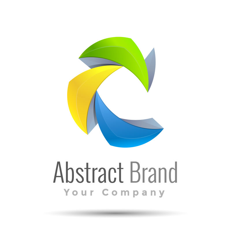 抽象矢量业务图标。公司品牌标识设计说明。创造性的抽象概念。