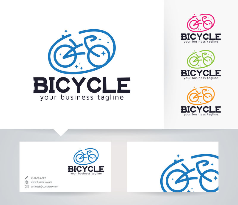 自行车-运动-品牌-商店-矢量徽标模板