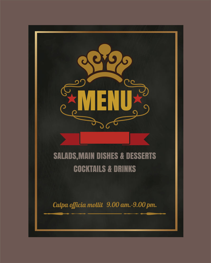 黑板矢量格式的餐厅食物菜单eps10