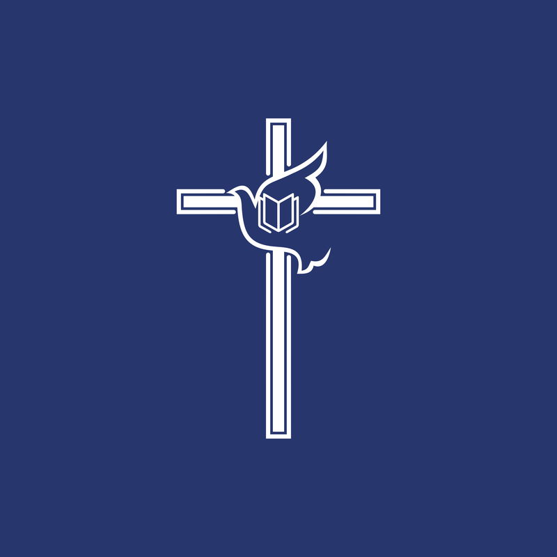 教堂标志-十字架和飞翔的鸽子-上帝的灵魂