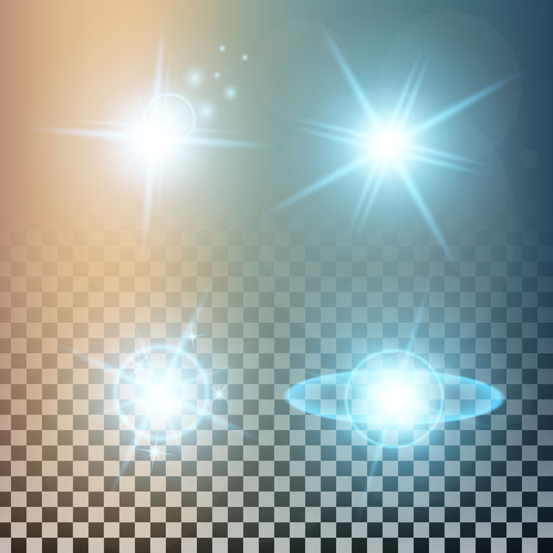 辉光效应星的创意概念矢量集在黑色背景下迸发出火花-为说明模板艺术设计-旗帜庆祝圣诞节-魔术闪光能量射线