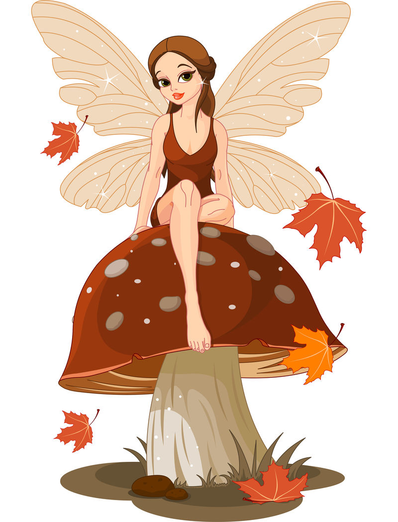 蘑菇上的秋仙子