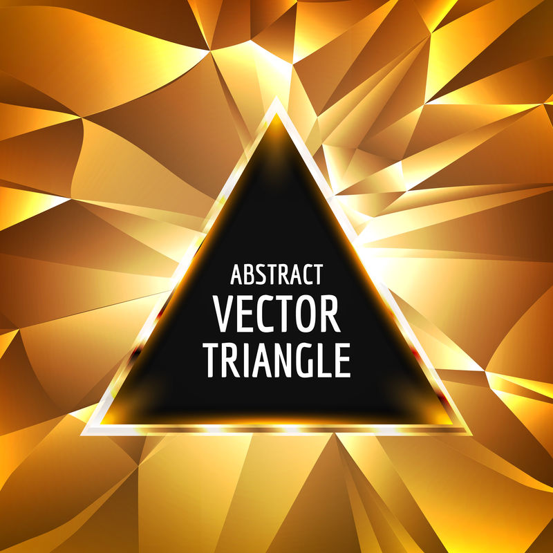 矢量抽象三角形背景-发光的霓虹三角矢量-光滑的三角形抽象