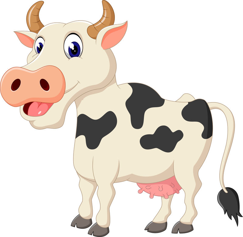 一套农场动物-奶牛-矢量图