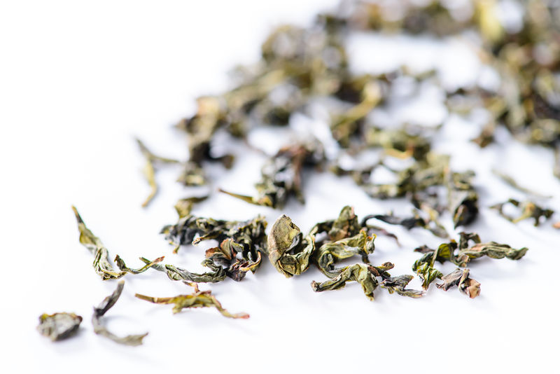 散叶包中乌龙茶绿茶的背景纹理