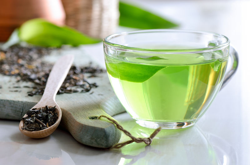 绿色温泉茶