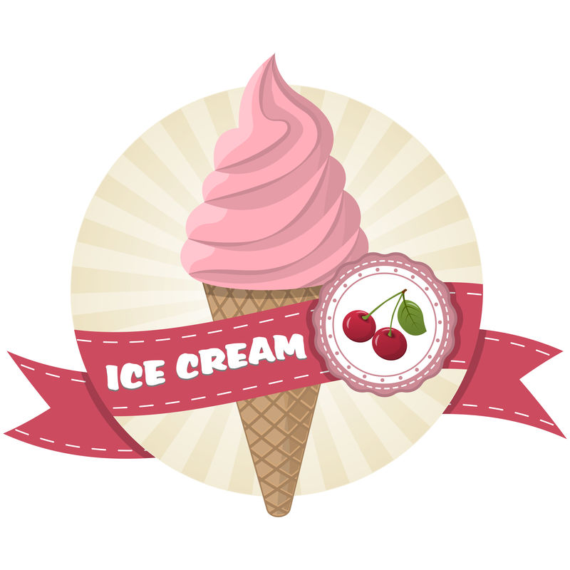 彩色樱桃冰淇淋插图