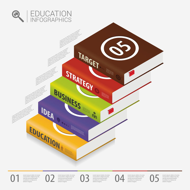 图书信息图形模板-商业成功理念-矢量