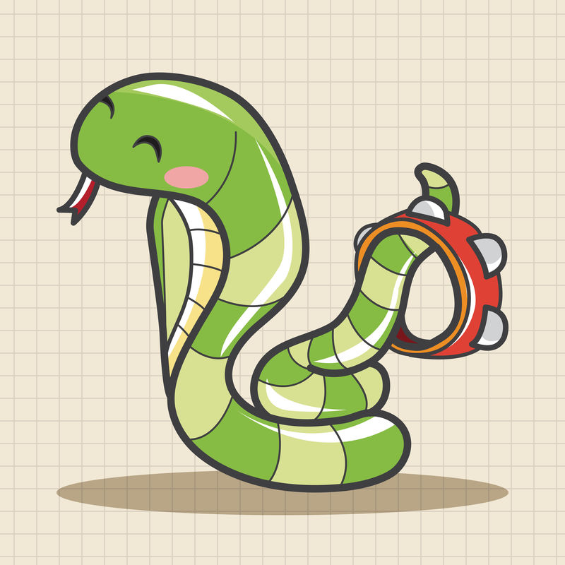 动物蛇乐器卡通主题元素