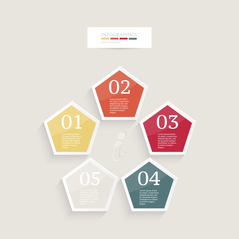 信息图形设计模板-有5种选择的商业理念