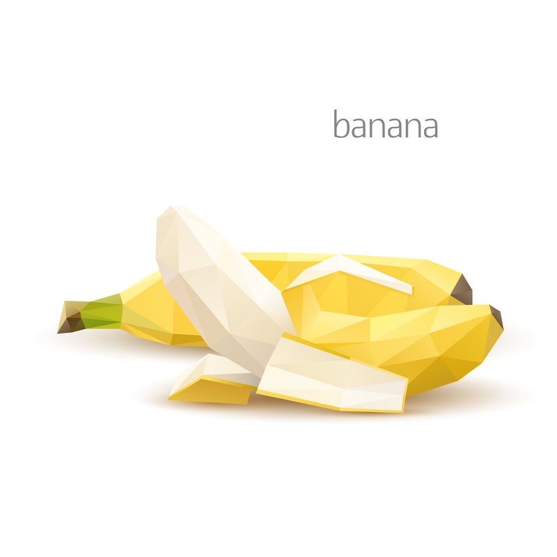 多角形水果-香蕉。矢量图示