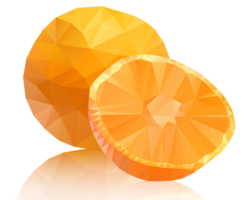 白色背景上的橙色多边形