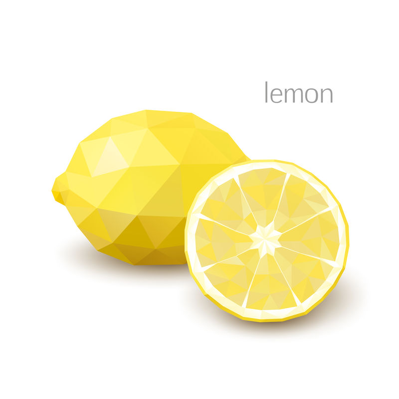 多边形水果-柠檬。矢量图示