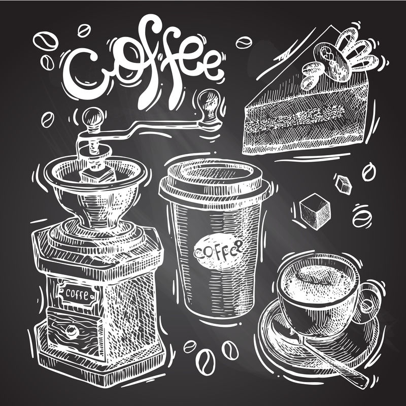 咖啡素描插图