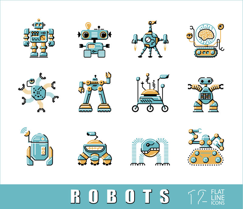 各类机器人的矢量集。