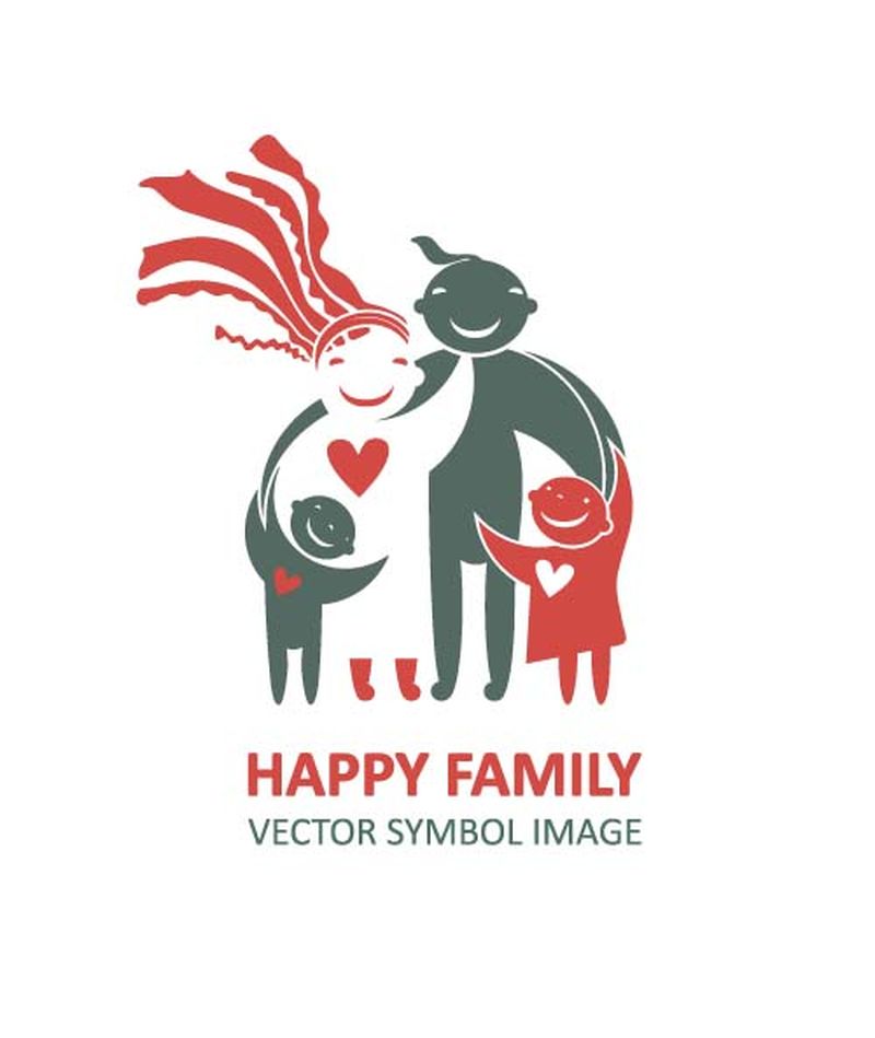 矢量幸福家庭徽标