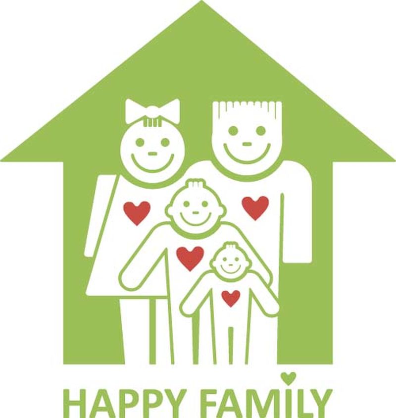 矢量幸福家庭徽标