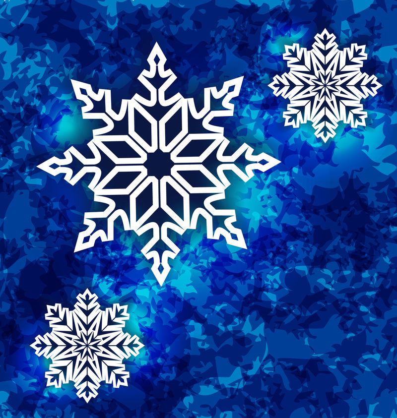 圣诞节在深蓝色的稀薄背景上落下雪花