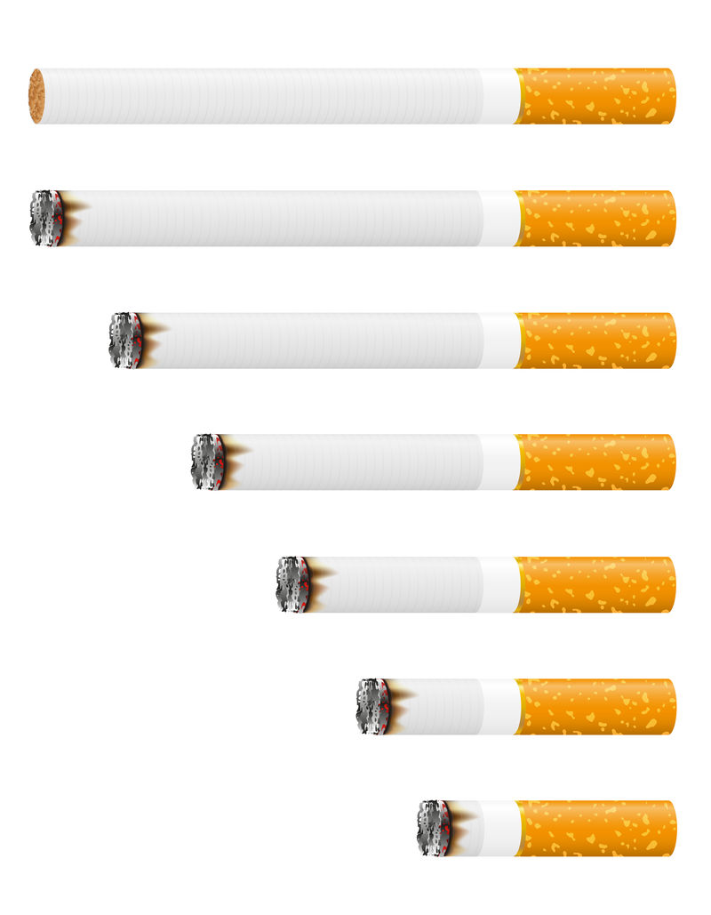 阴燃香烟矢量图