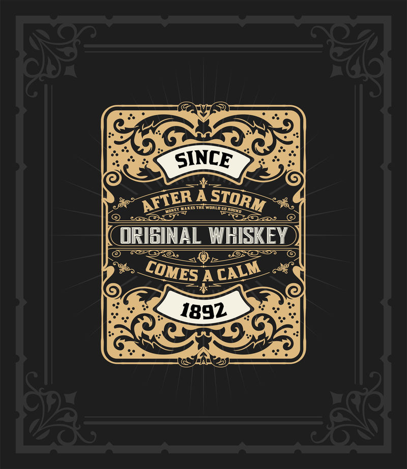 老威士忌标签
