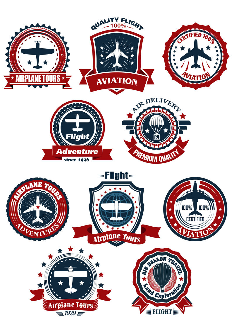 航空和航空旅行横幅或标志