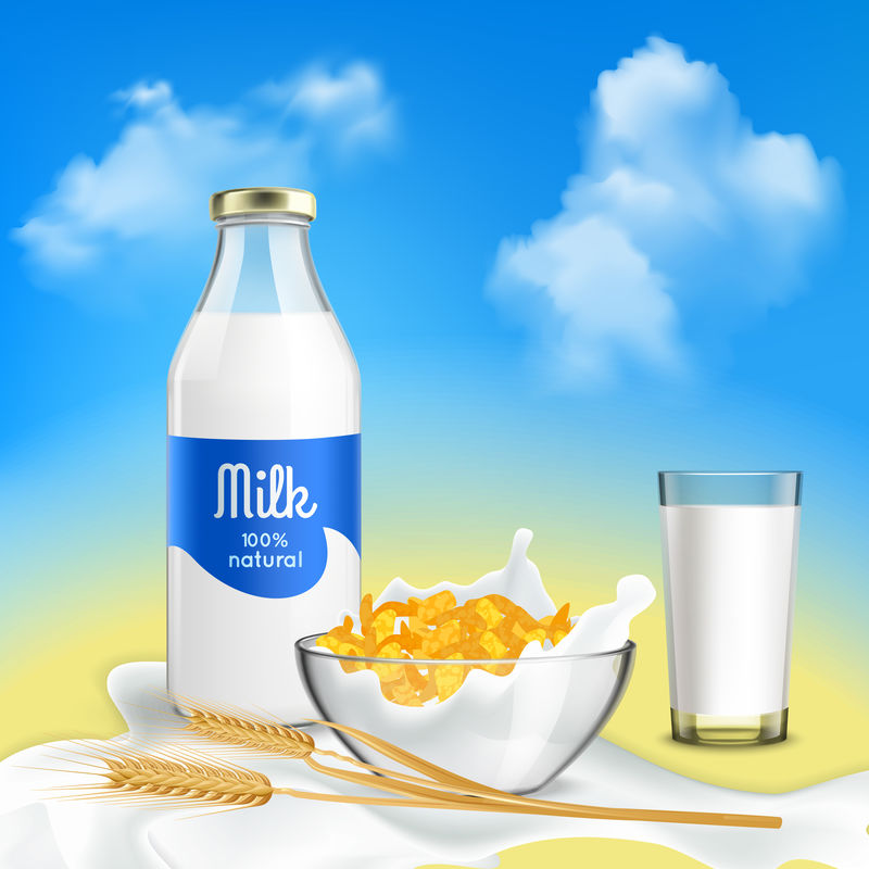 牛奶写实构图