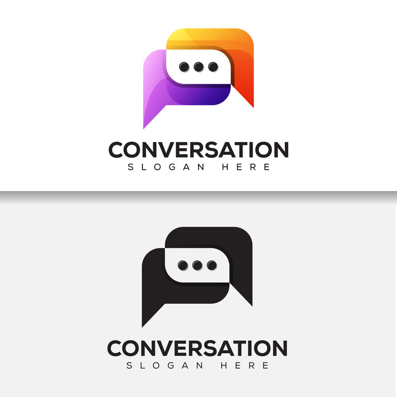 现代色彩对话标志。通讯标志，聊天标志