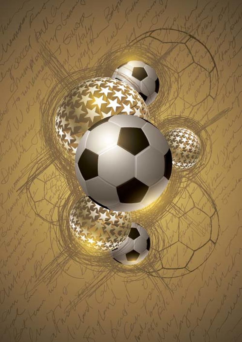 金色足球抽象设计