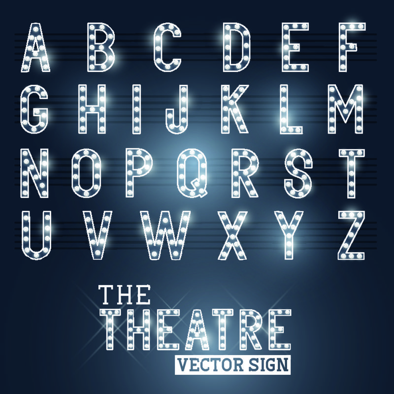 演出时间剧场标志和字母表