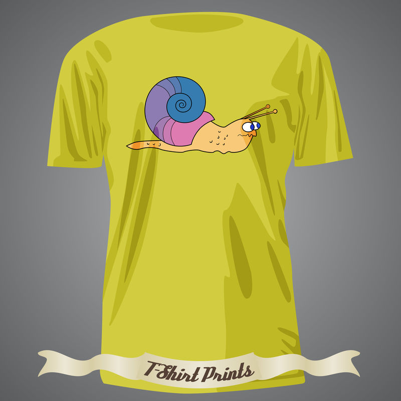 蜗牛卡通T恤设计