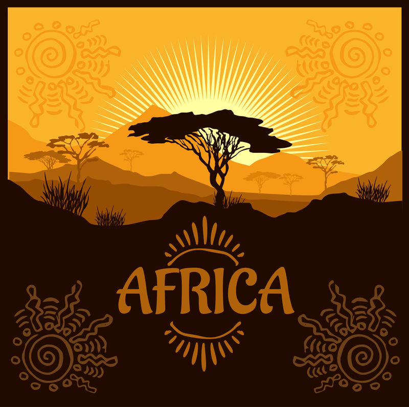 非洲-矢量海报。