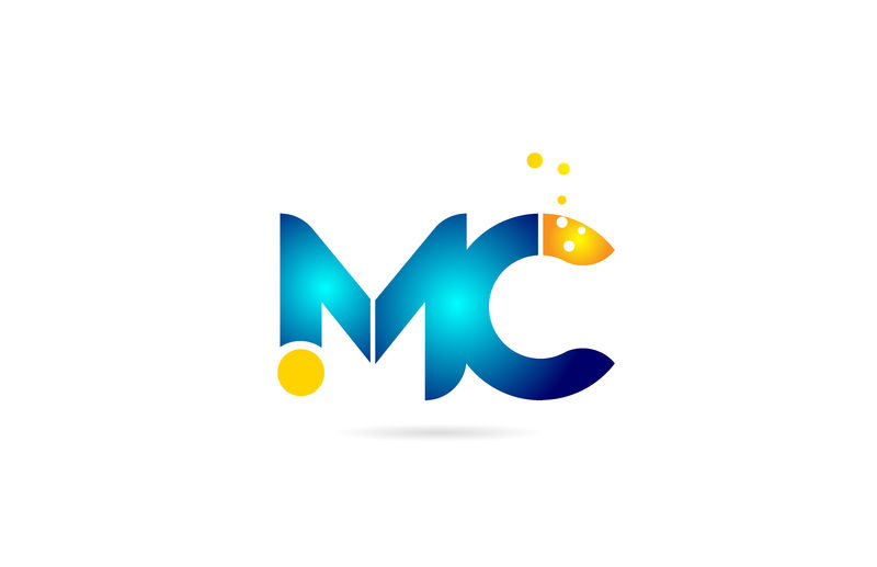 字母组合m c m c橘蓝色公司标志字母表