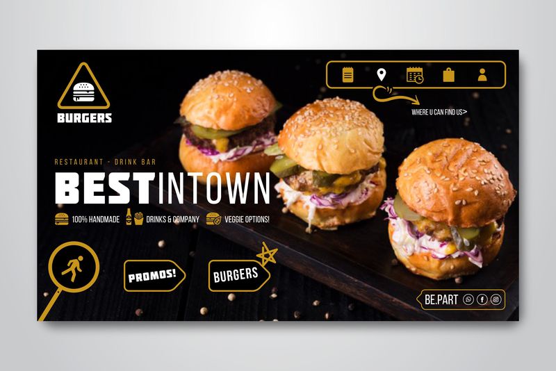 矢量汉堡包快餐海报设计