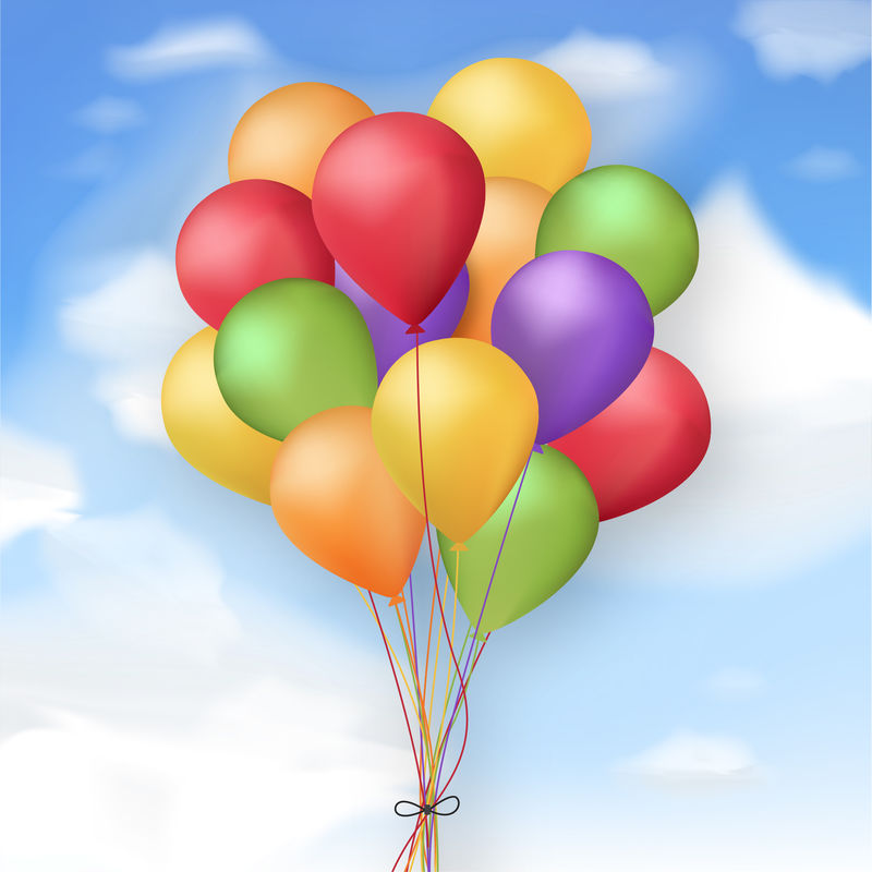 矢量生日快乐气球贺卡模板