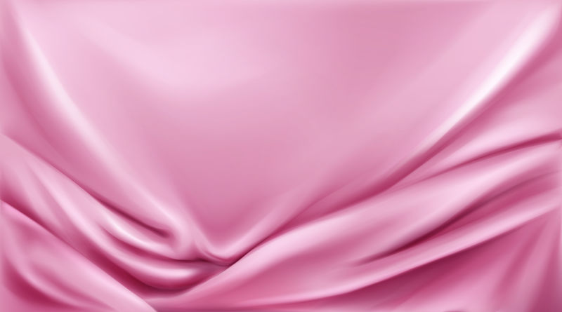 粉红色丝绸折叠面料背景奢华布料