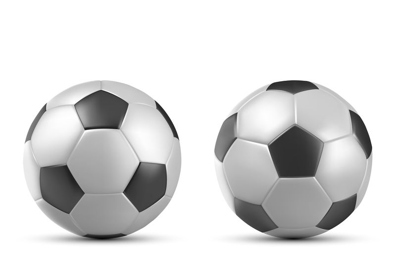 足球，白色背景上孤立的足球