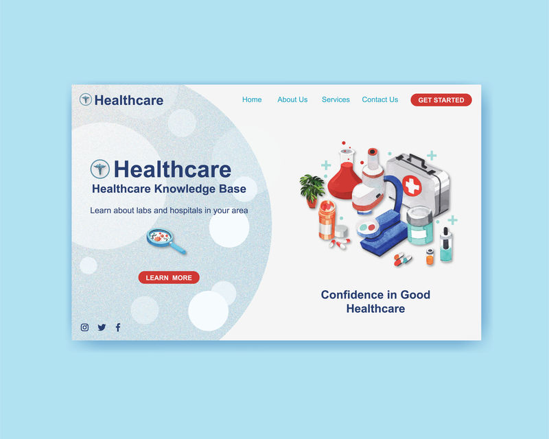 医疗保健网站模板设计与医务人员和医生
